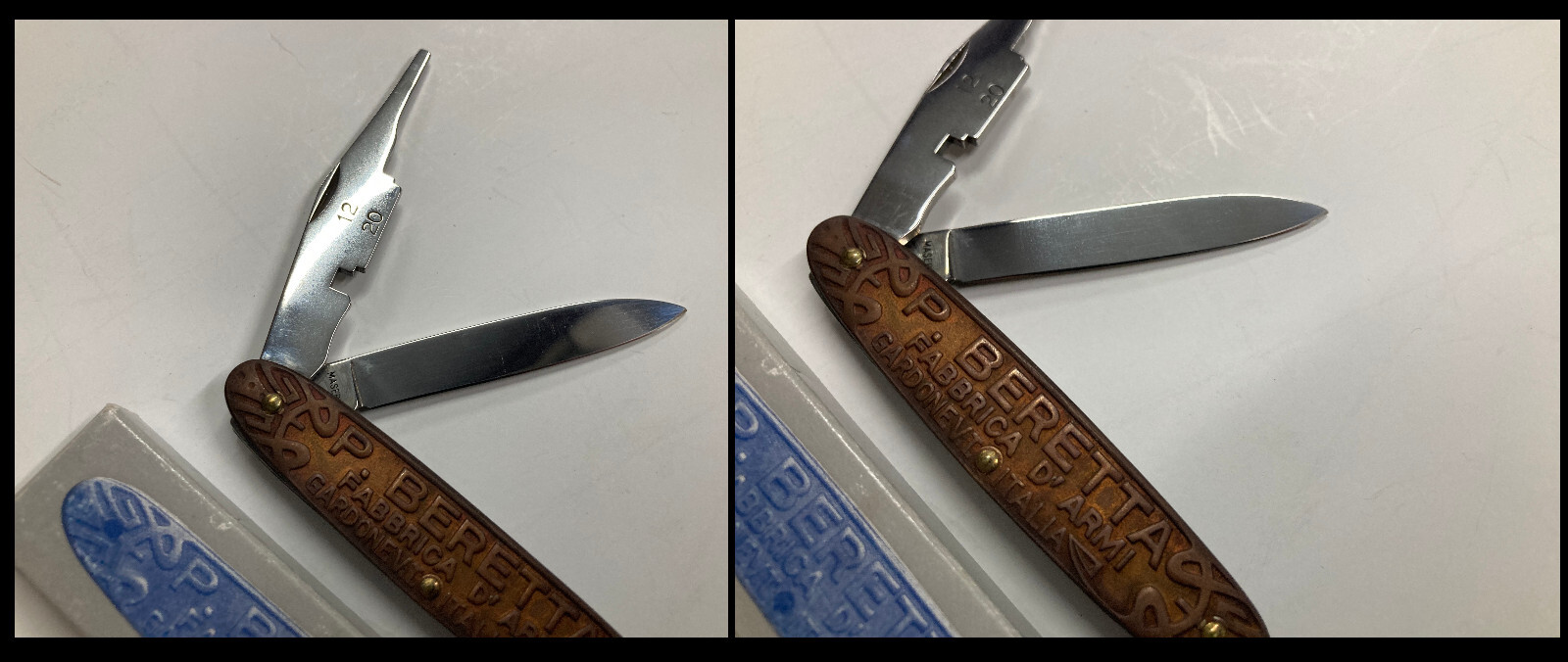 P.BERETTA GENTLEMAN'S POCKET KNIFE, 2BLADED, ONE BLADE w/CHOKE TOOL