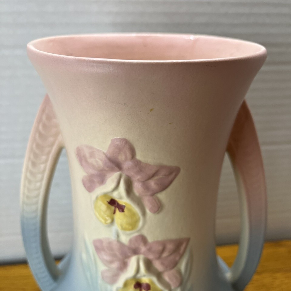 Hull Art Pottery Floral Vase Orchid Line 1938, W304 9” Tall