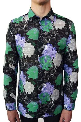 Versace Collection Floral Cotton Button-up Shirt Size 44 NWT
