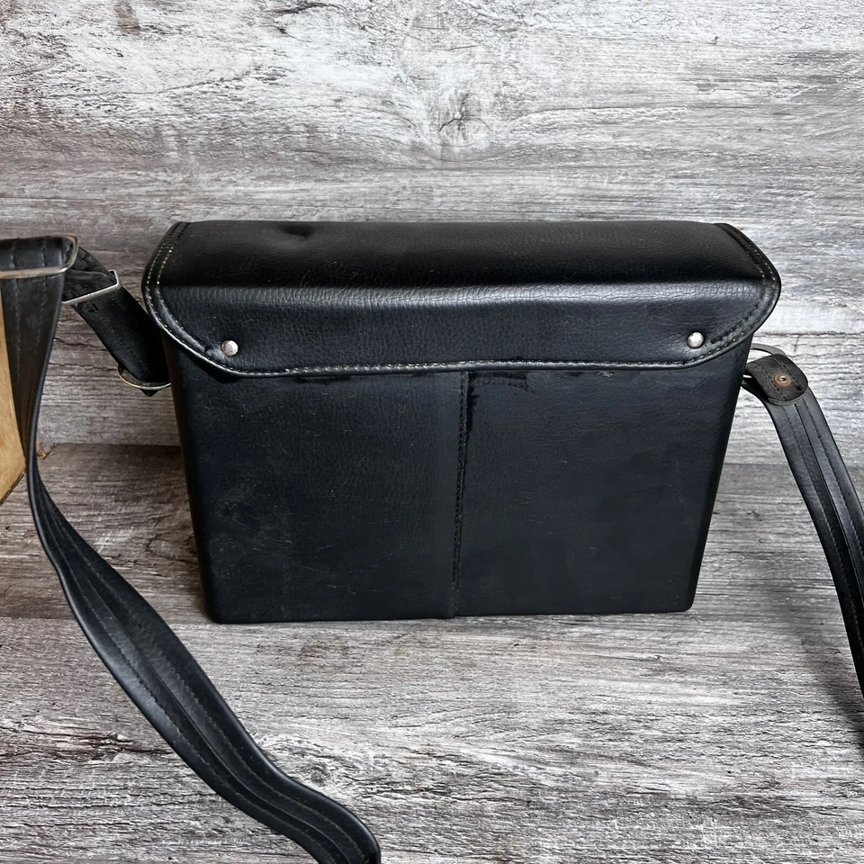 Vintage Kodak Hard Black Leather Land Camera Carrying Case With Strap - Image 3 of 4