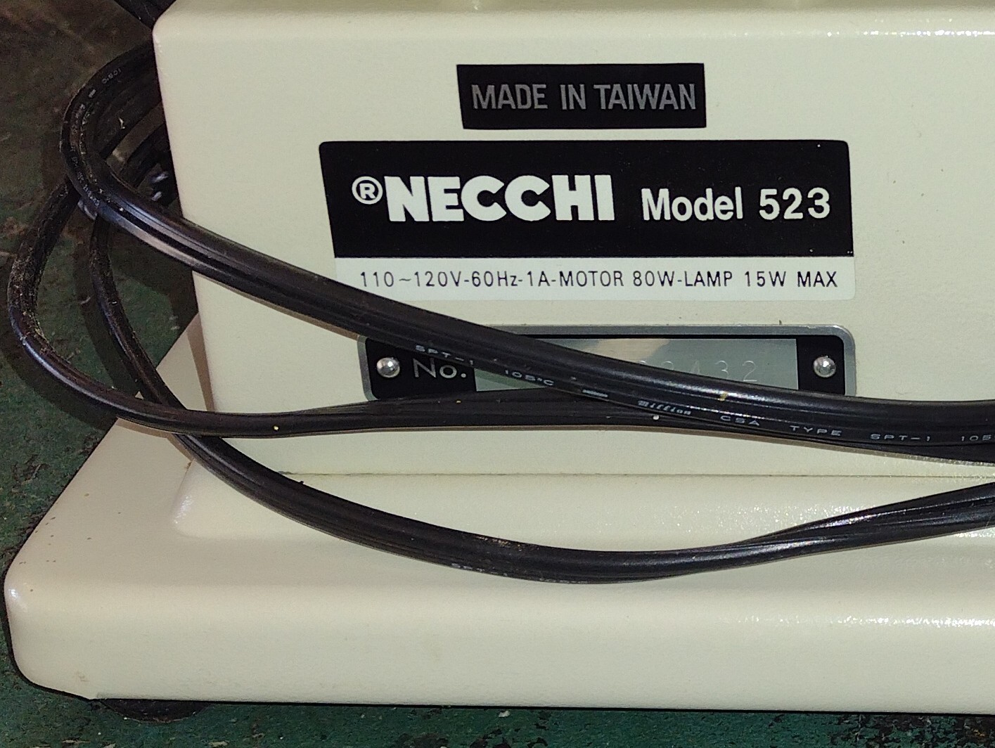 NECCHI Sewing Machine, Model 523, Foot Pedal & Case eBay