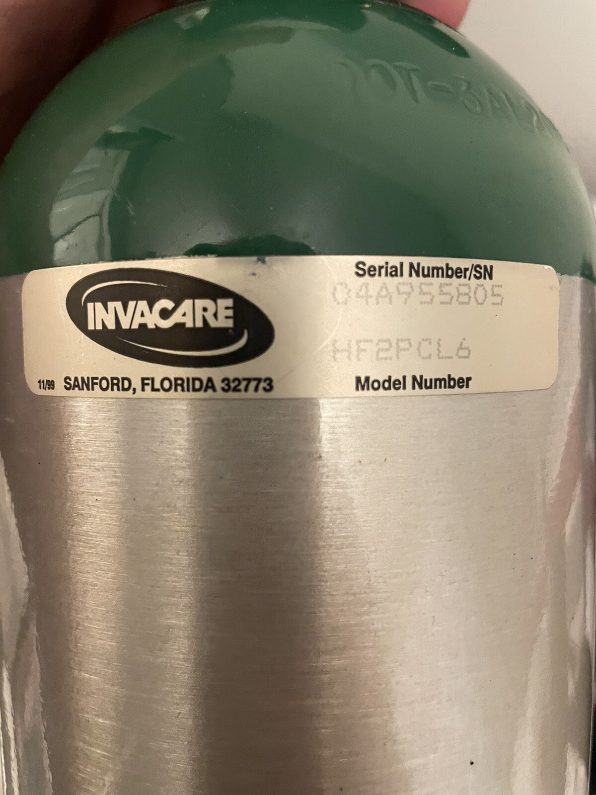 INVACARE HOMEFILL OXYGEN O2 TANK WITH BUILT IN CONSERVING REGULATOR