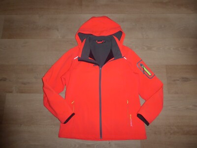 CMP WIND PROTECT Outdoor Jacke Stretch Softshelljacke Kapuze Neon Gr.42 w.NEU OB