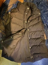 J.CREW VTG BROWN GOOSE DOWN WINTER PUFFER VEST Jacket LUX GORG BUTTON- ZIP