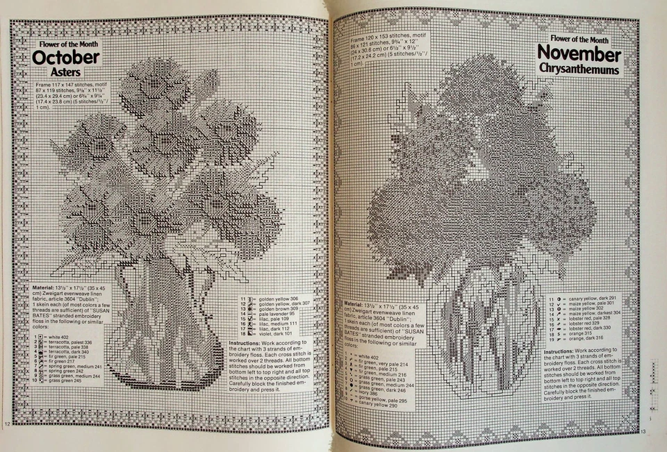 Flower Of The Month 12 Beautiful Designs Cross Stitch Pattern By Burda - Image 3 of 3