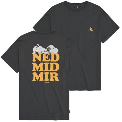 Bavarian Caps T-Shirt ''Peanuts: Ned mit mir'' dunkelgrau Herren Bio-Baumwolle Neu