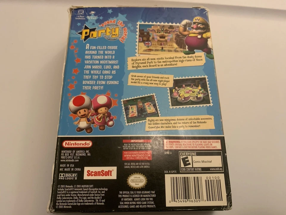 Mario Party 7 (Nintendo GameCube, 2005) CIB w/Microphone - Image 3 of 4