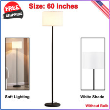 Modern Floor Lamp Simple Design with White Shade, Foot Pedal Switch, 60" Tall
