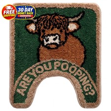 Highland Cow Bathroom Rug are You Pooping Funny Toilet Mats for Bathroom U Sh...