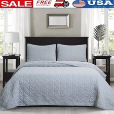 3-Piece Microfiber Quilt Set Full Queen Soft Comforter Snuggle Bedding New