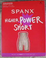 Spanx Higher Power Shorts Sz Medium High Waisted Shaper Soft Nude