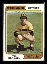 1974 Topps Fred Kendall #53 Washington Variation Padres Low Grade VC929