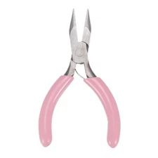 Mini Needle Nose Pliers 3" Precision Jewelry Plier with Pink Handle
