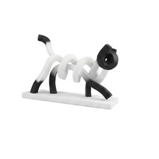 Katzenfigur Abstrakt Katzenskulptur Modern F&uuml;r Wohnzimmer, Regal, Kunstliebhaber
