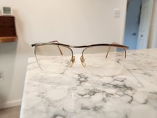 Vintage Marcolin 7023 Gold Half Rim Frame GE-GEP Square Eyeglasses 57-15 140 EUC