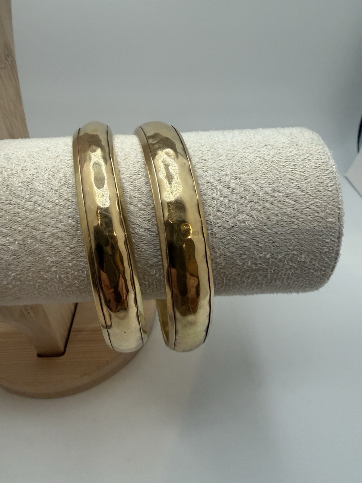 Four  Vintage Brass Bangle Braclets - image 2