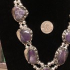 Native Jeweler Coin Silver (.900) & Genuine AMETHYST Squash Blossom Necklace. — photo 4