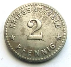 (286) RARE NOTGELD  COIN  2 PFENNIG - CITY  OF GOTHA