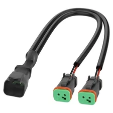XMSJSIY DT Wiring Harness 2 pin Deutsch DT Male to Dual Female Y Splitter Cable 