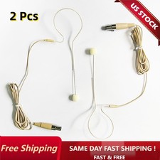 2x For Shure Wireless-TA4F Beige Single Earhook Headset mini XLR Microphone 4pin
