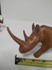 Hand Carved Wooden Rhino 2 Piece Set Figurines - 10" Long - African Made - Used — photo 10