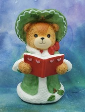Enesco Lucy and Me Lucy Rigg Bear as Large Christmas girl Green 3.75" caroler