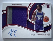 2022-23 Panini Immaculate Rookie Patch Auto Keon Ellis #PPA-KEL /25 SP RC NBA