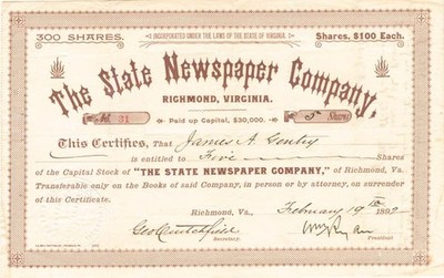 State Newspaper Co. - Printers & Publishers