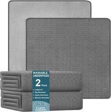 Washable Underpads 34x36 Inch - Waterproof Reusable Bed Underpads, Heavy Absor
