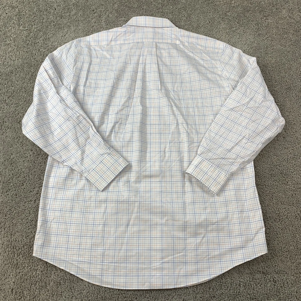 Camisa con botones Jos A Bank Traveler para hombre 16 33 blanca azul naranja a cuadros Foto 4 de 4