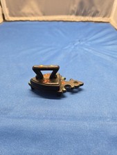 Vintage Mini 1 3/4" Cast Iron Iron Trivet Toy Collector Old Painted