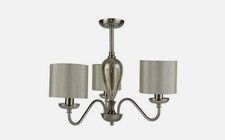 Litecraft Ceiling Light Semi Flush 3 Arm With Drum Shades - Sat Nickel