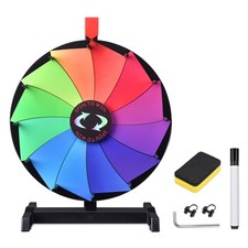 WinSpin 15" Tabletop Color Prize Wheel 12 Slots Editable Fortune Spinning Wheel