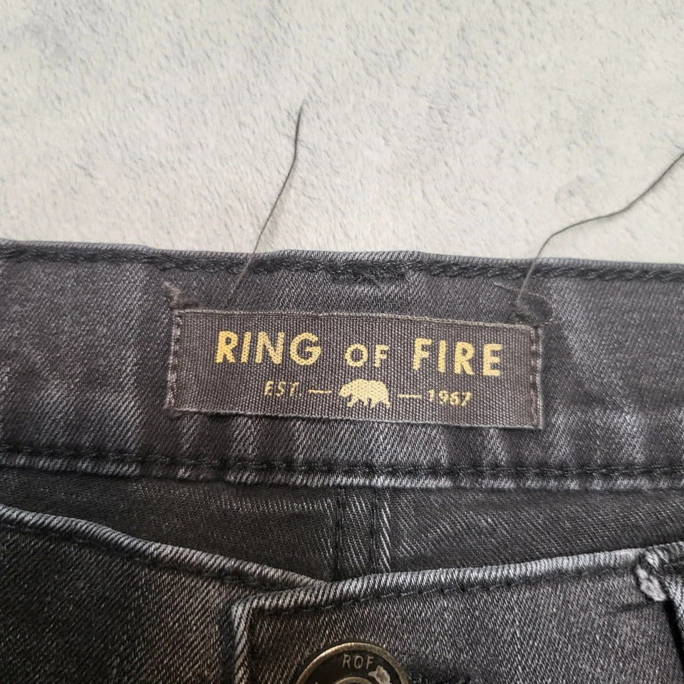 Pantalones de mezclilla elásticos calce ajustado negros 32x30 Ring Of Fire para hombre estilo clásico Foto 4 de 4