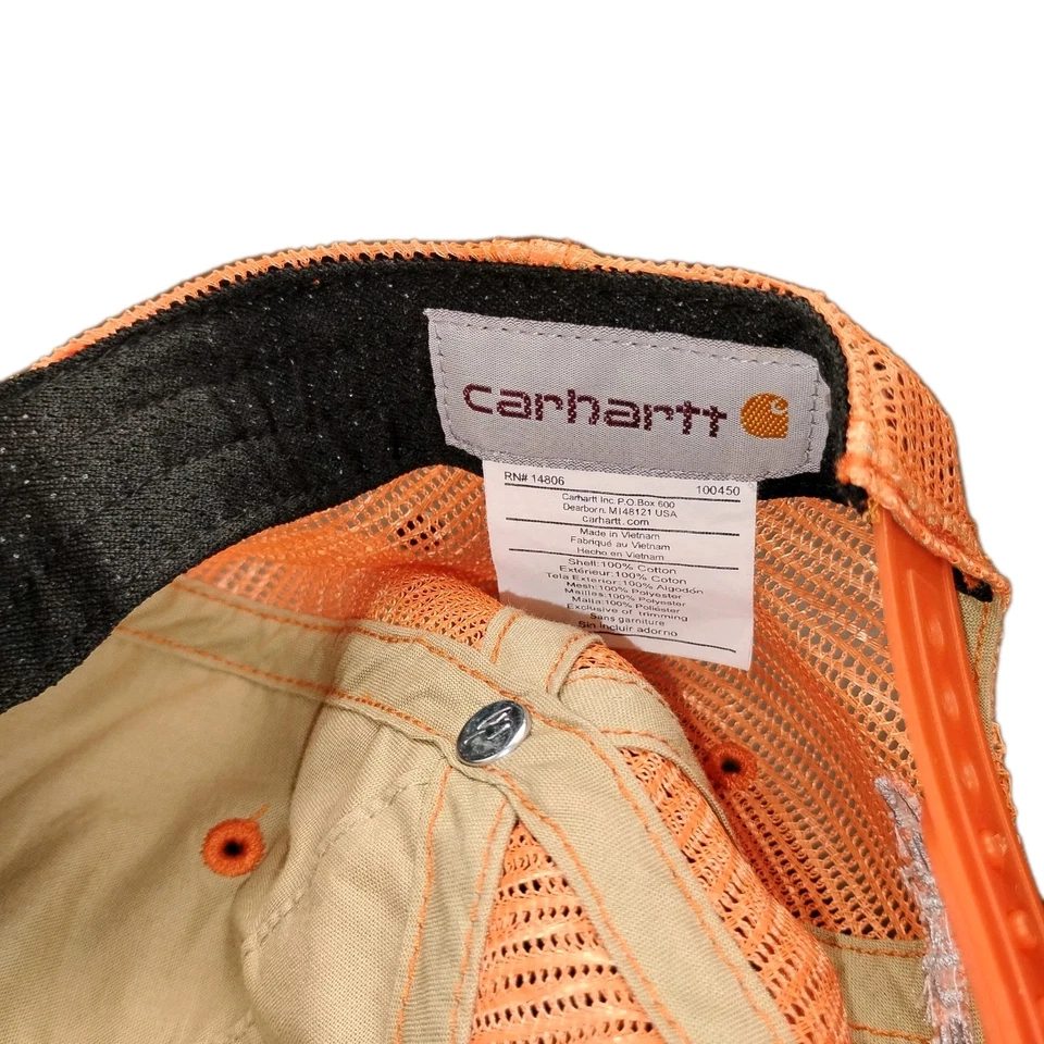 Carhart Adjustable Orange Baseball Cap 100% Cotton - Image 2 of 4