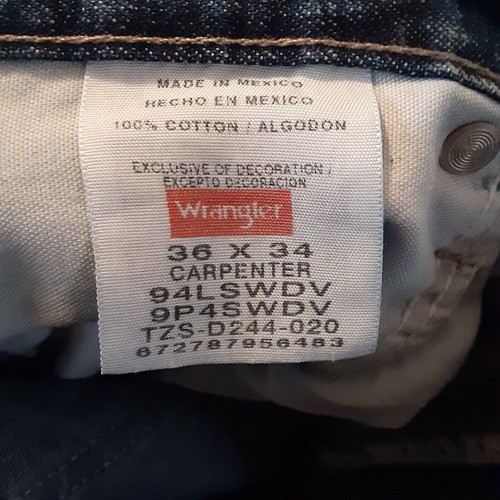 Wrangler Carpenter Jeans Mens 36x34 Y2K Baggy Skater Streetwear Work - Picture 4 of 11