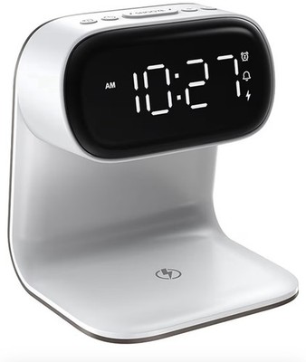 Kabelloses Ladegerät Schreibtischlampe 15W Touch Control Elektronischer Wecker für Alltag
