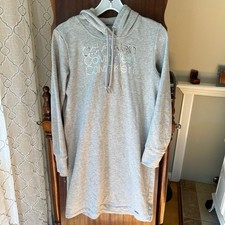 CALVIN KLEIN gray hooded tunic sweatshirt dress SIZE small