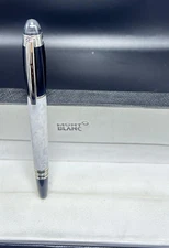 Montblanc Starwalker Ballpoint Pen Black+White Body With Marble Design Black Ink