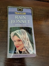 Vintage 2001 TRAVELER RAIN BONNET W/Purse Pouch Berkshire Fashions NIP Prop/Use
