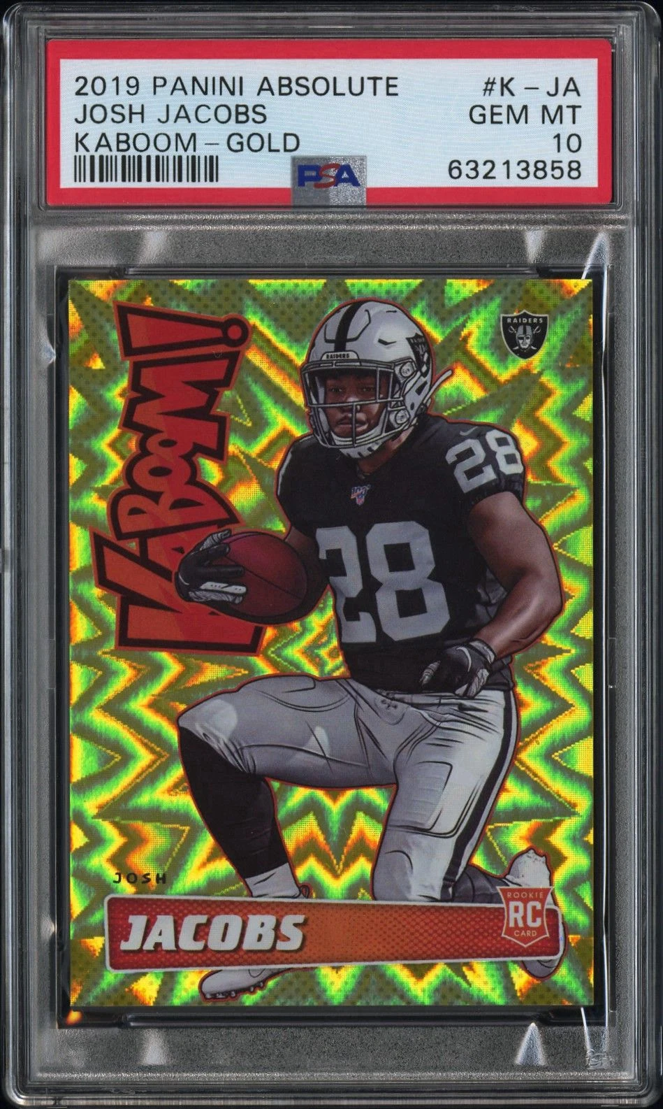 Josh Jacobs Panini Absolute Kaboom! #KJA Gold