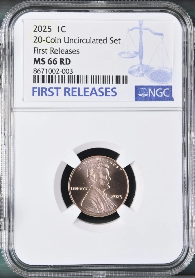2025 P & D Lincoln SHIELD 1c Cent 2 Coin Set NGC MS66 RD FIRST RELEASES , FR % - Image 4 of 4