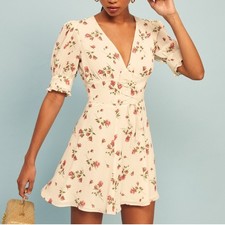 NWT Reformation Steph Dress Florence Size 6 Floral Milkmaid Lace Up Cottage