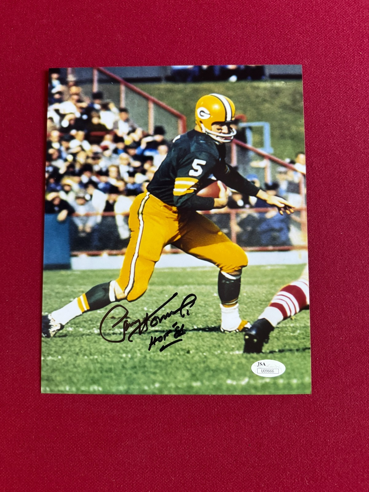 Paul Hornung Autographed Signed , "" (JSA) INS. HOF 8x10 Photo (Packers) Vintage 