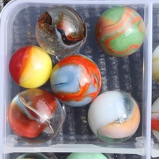 HTF Lot 6 Marbles Marble King Alley Peltier Akro St Mary MIBs M- to M