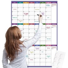 Dry Erase Calendar for Wall - Undated 3 Month Wall Calendar, 28'' x 40'', Era...