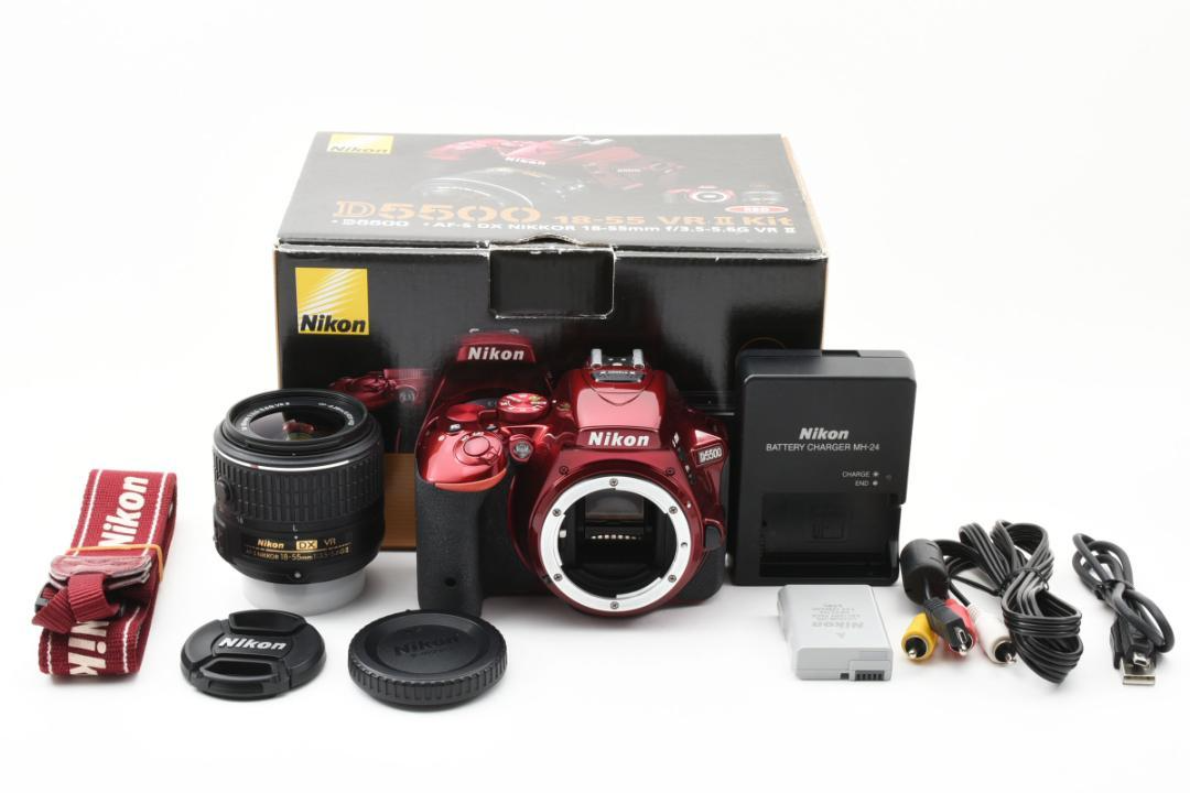 Nikon D5500 DSLR Camera Red + AF-S DX 18-55mm VR II Lens Kit