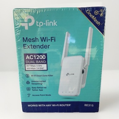 TP-Link RE315 AC1200 Dual Band Mesh Wi-Fi Extender 867 Mbps 5 GHz, 300 Mbps 2.4
