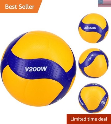 Durable 18-Panel Micro-Fiber Volleyball - Vibrant Yellow & Blue Design