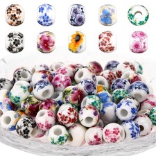 Ceramic Beads, 100 Pcs Round Porcelain Beads 8 mm Multicolor 8mm, Stil 3